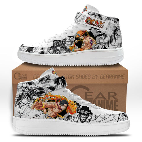 Ace Sneakers Air Mid OP Custom Anime Schoenen Mix Manga